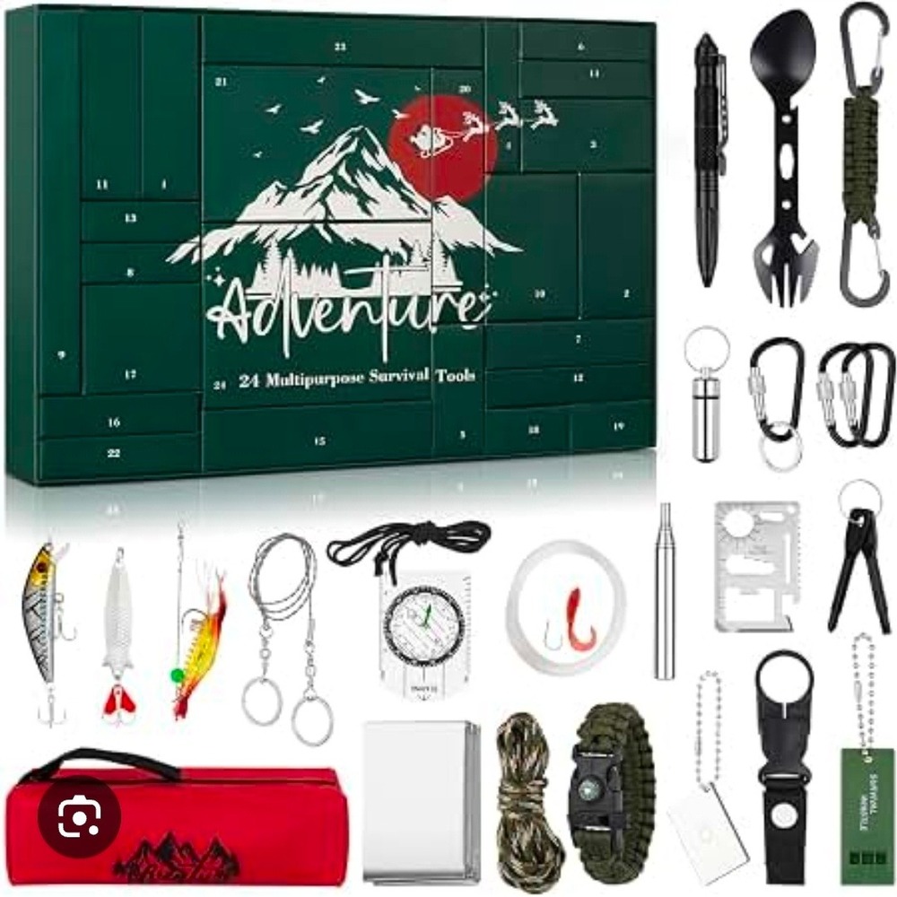 Survival Advent Calendar 24 Multipurpose Survival Tools Camping Adventure Kit